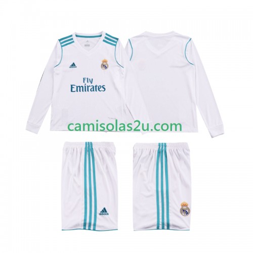Camisolas de futebol Real Madrid 2017 Retro Criança Equipamento Principal 2018 Manga Comprida Camisolas de futebol Real Madrid 2017 Retro Criança Equipamento Principal 2018 Manga Comprida